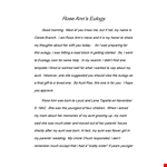Eulogy For Husband Example - Celebrating the Life of Louis and the Unbreakable Bonds of Family example document template