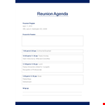 Reunion Agenda Sample A example document template