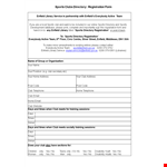 Libraries Form Sports Clubs Registration Form example document template