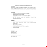 Underwriting Assistant Job Description example document template