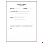 Employee Emergency Notification Update Form example document template