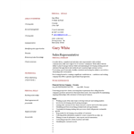 Sales Service Representative Resume - Develop Personal Skills for Sales, Clients example document template