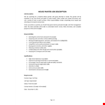 House Painter Job Description example document template