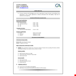 Chartered Accountant Fresher Resume example document template