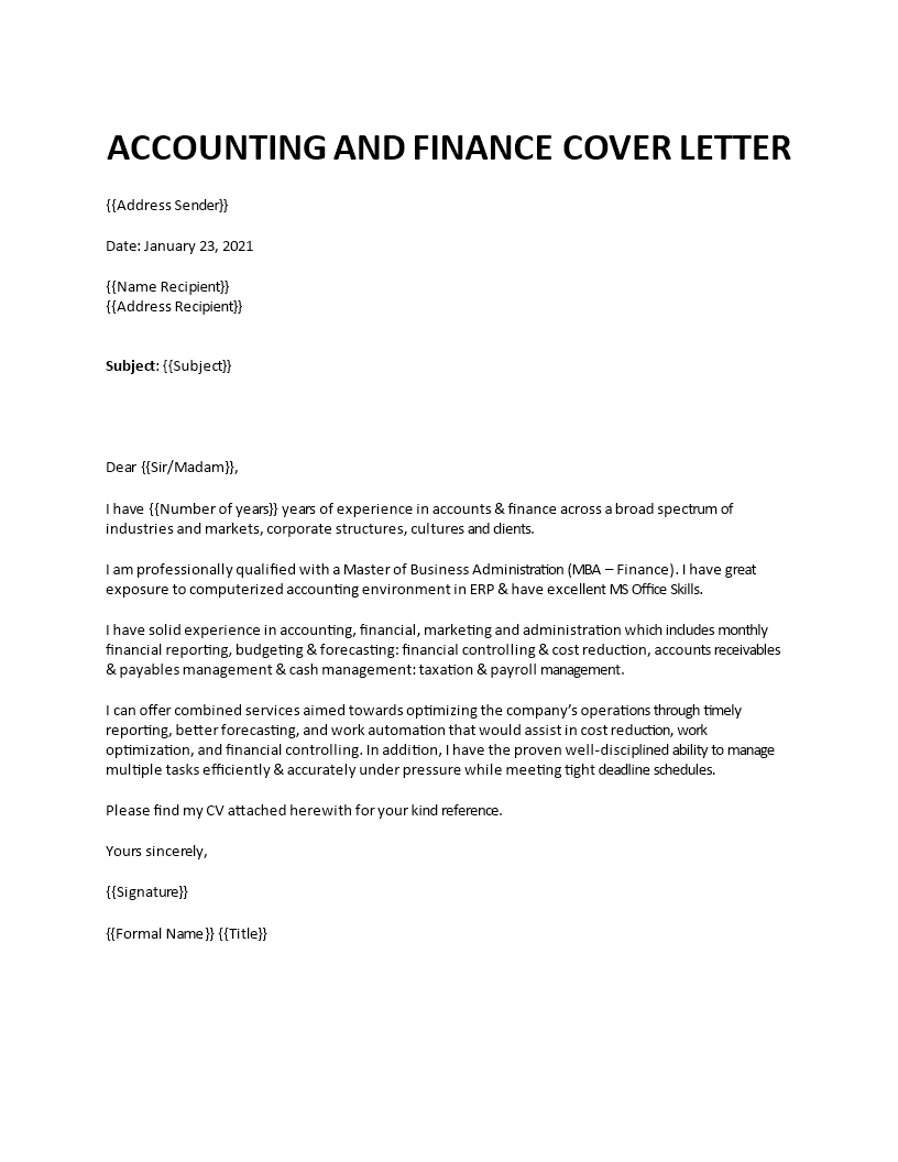 mba cover letter