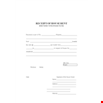 Printable Blank Rent Receipt Template for House Under 60 Characters example document template