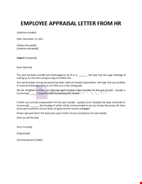 Employee Appraisal from HR