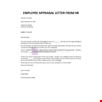 Employee Appraisal from HR example document template