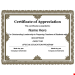 Certificate Of Appreciation Template - Customize With Your Text example document template