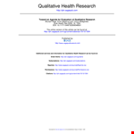 Quantitative Research Template | Research, Evaluation, Qualitative example document template