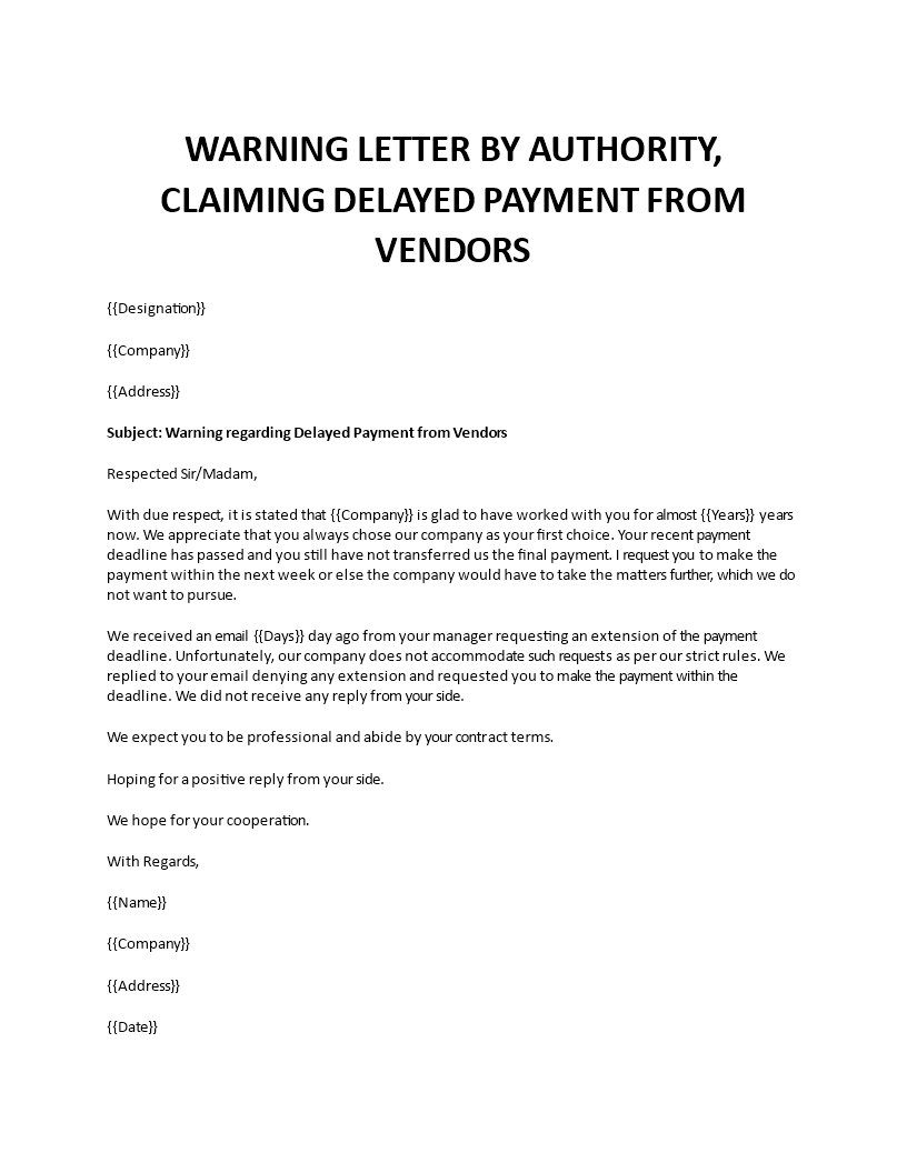 sample complaint letter for delay in payment template