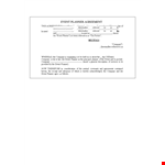 Event Planner Agreement example document template