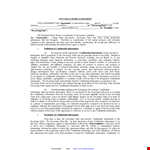 Non-Disclosure Agreement Template to Protect Confidential Information example document template