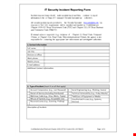 Effective Incident Report Template for Reporting: Systems, Information, and Any Affected Parties. example document template