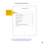 Table Of Contents Template - Create a Professional and Organized Chapter Structure example document template