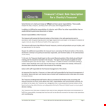 Charity Treasurer Job Description example document template