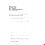 Sample Project Meeting Minutes Template example document template