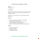 Fresher Teaching example document template