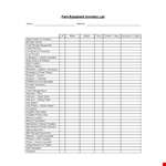 Farm Equipment Inventory List Template - Keep Track of Equipment, Specify Storage, Tractor-Mounted example document template