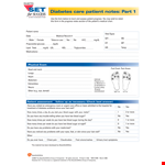 Diabetes Care Note example document template