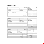 Deposit Slip Template - Create Easy-to-Use Deposit Slips for Your Street Address example document template