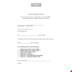 Sample Termination Letter example document template