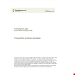 Business Competitor Analysis Template | Gather Information on Competitor Websites example document template