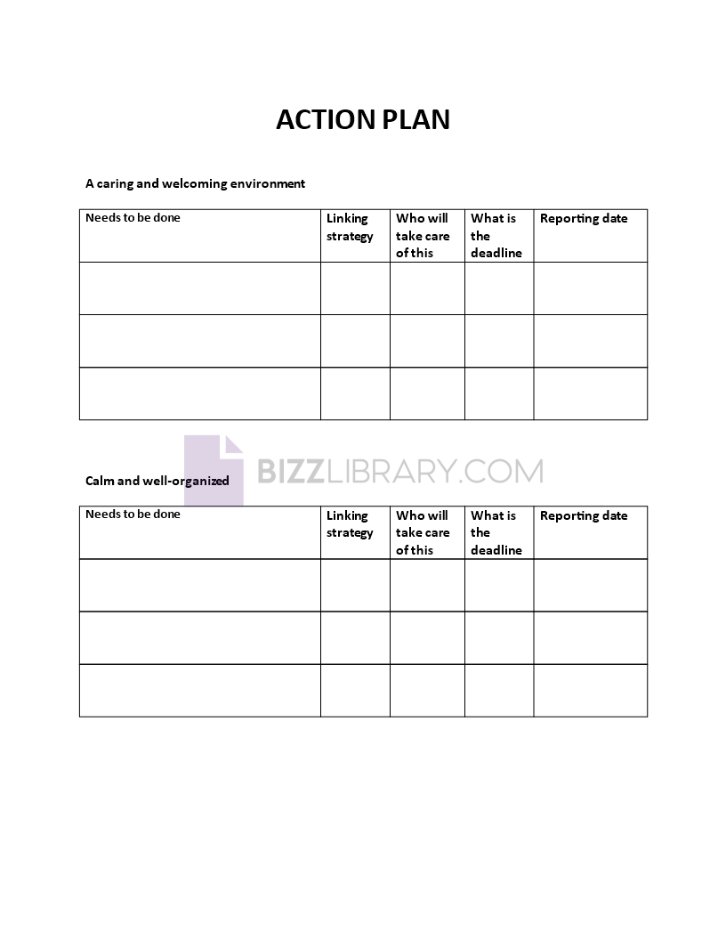action plan template Main Image action plan template template