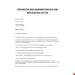 Operation administrative assistant cover letter example document template