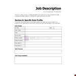 Job Description Form Template for Engineers example document template