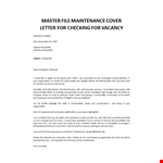 Maintenance Mechanic  Application letter example document template