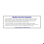 Weekly Cash Flow Projection Statement Example example document template