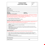Customize Your Job Description for Required Positions example document template