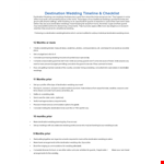 Destination Wedding Timeline & Checklist example document template