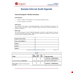 Create an Effective Internal Audit Agenda for Staff and Auditors - Save Time and Maximize Results example document template