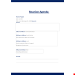 Reunion Agenda Template - Plan a Memorable Family Reunion Program example document template