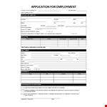 Template for a Simple Job Application Form example document template