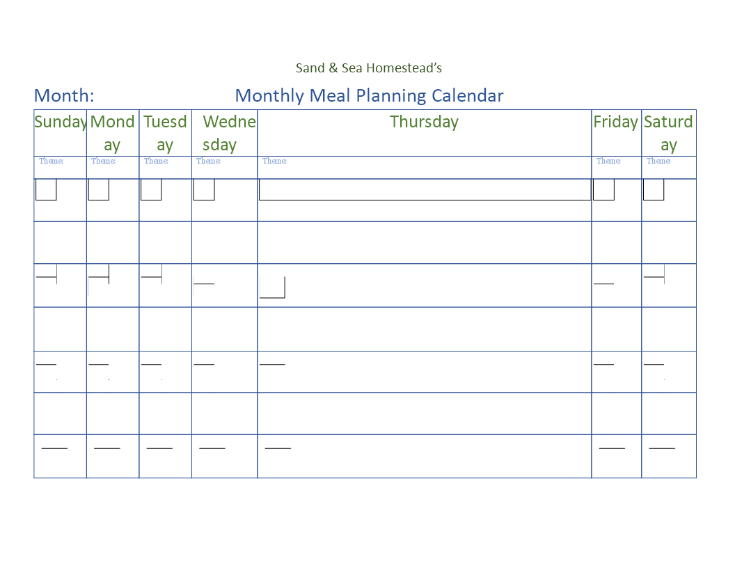 Monthly Meal Calendar Template Plan Your Meals with Ease Download Now
