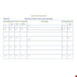 Monthly Meal Calendar Template - Plan Your Meals with Ease | Download Now example document template
