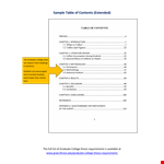 College Graduate Table of Contents Template PDF example document template