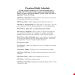 Preschool Daily - Activities Children Can Choose example document template