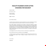 Facility director cover letter example document template