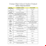 Sr Project Master Calendar example document template