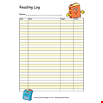 Reading Log Template - Track and Improve Your Reading Progress Efficiently example document template