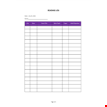Reading Log Template example document template