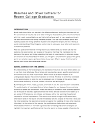 College Graduate Cover Letter