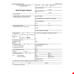 Grant Progress Report Template example document template