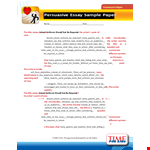 Persuasive Essay Sample Paper example document template 