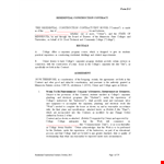 Residential Construction Contract Template - College Contract for Owners example document template