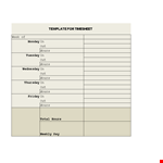 Free Timesheet Template to Track Your Hours - Monday, Tuesday & More example document template